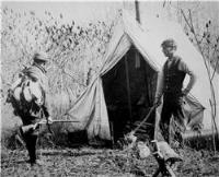 Portrait of D K Nichol: Adam (L) and David Nichol (R). Photo by H. Nichol. Courtesy of “Traditions in Wood: A History of Wildfowl Decoys in Canada”.